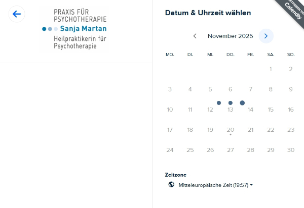 Praxis Martan - Calendly Terminvereinbarung